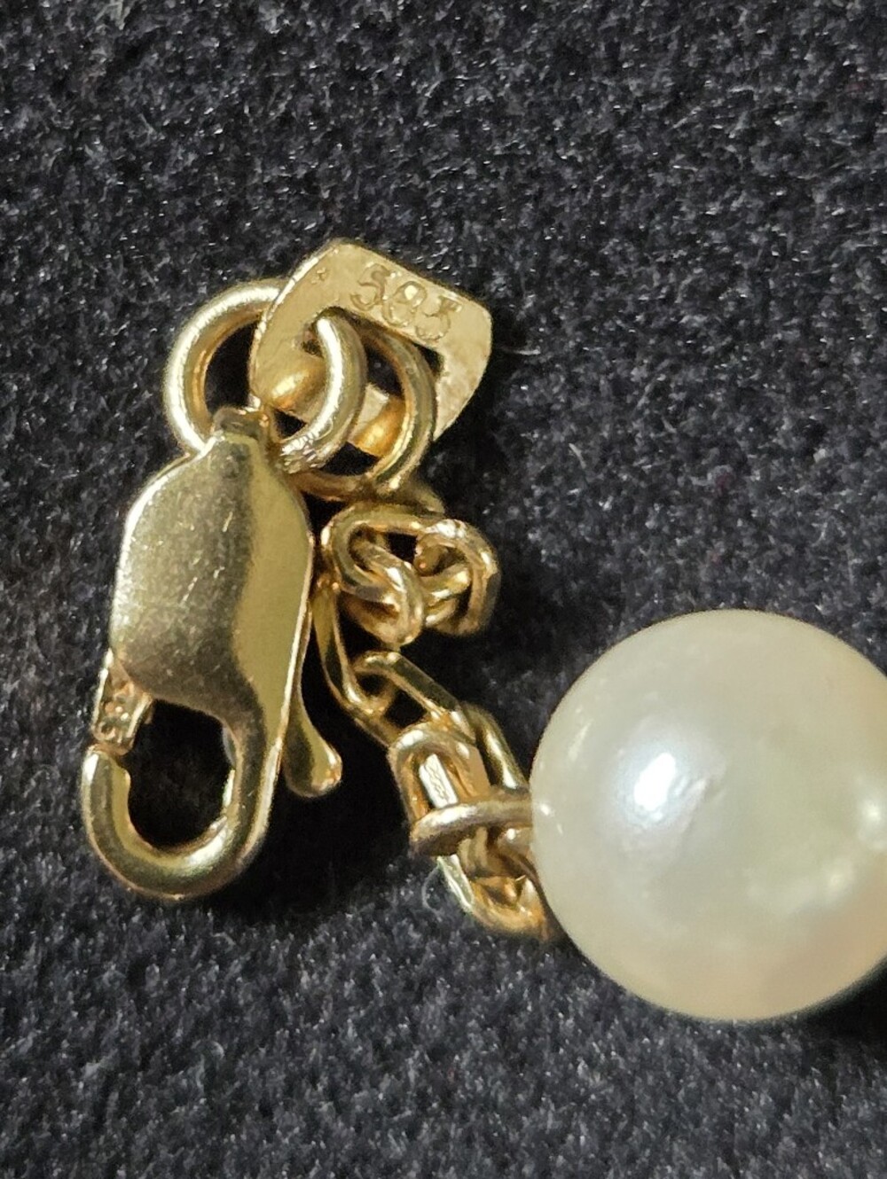 14K Gold Pearl Station Bracelet - White Pearls - Picture 7 of 9